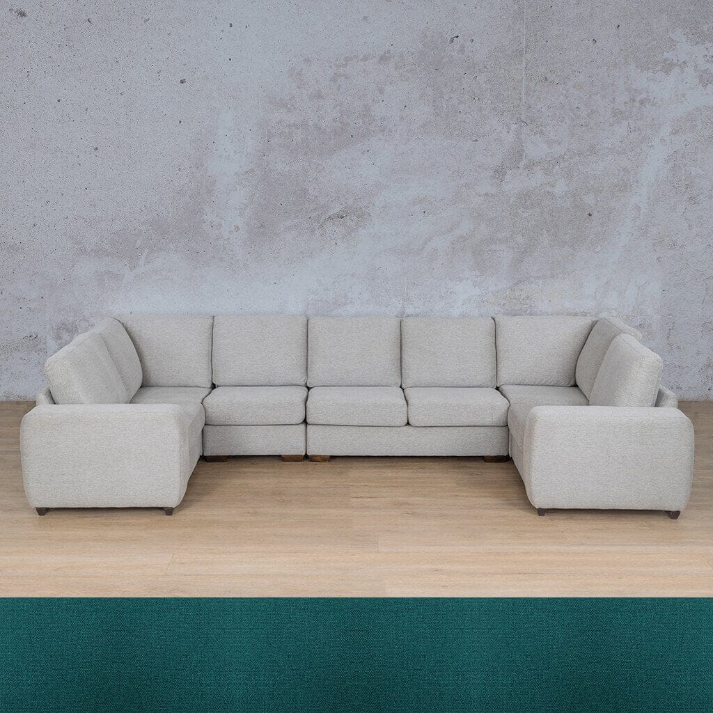 Stanford Fabric Modular U-Sofa Fabric Sofa Leather Gallery Turquoise