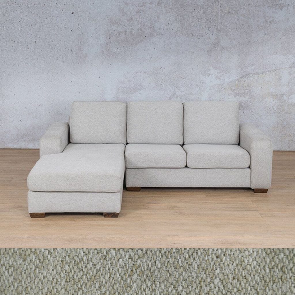 Stanford Fabric Sofa Chaise - LHF Fabric Sofa Leather Gallery Kenya Beige
