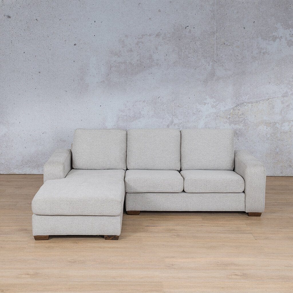 Stanford Fabric Sofa Chaise - LHF Fabric Sofa Leather Gallery Pebble