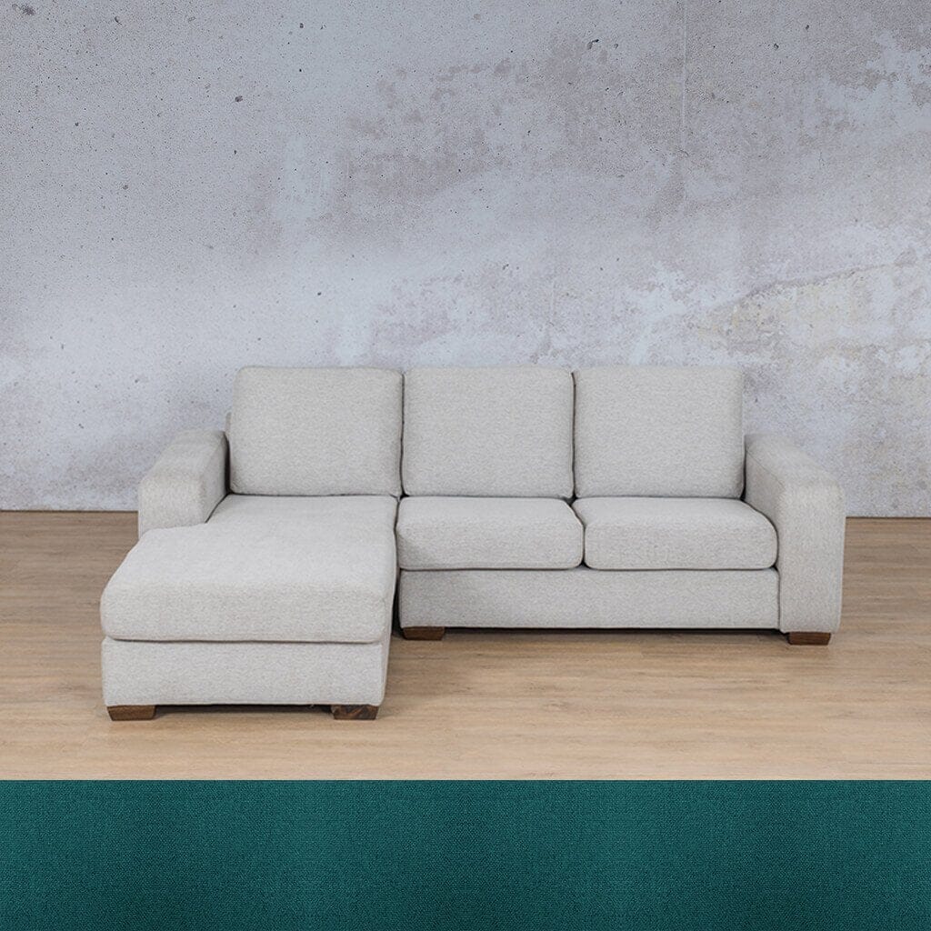 Stanford Fabric Sofa Chaise - LHF Fabric Sofa Leather Gallery Turquoise