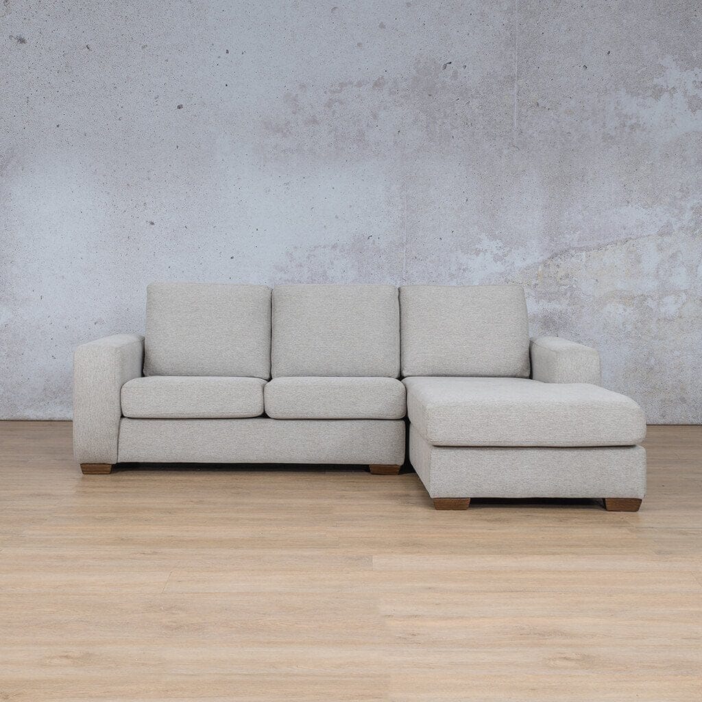 Stanford Fabric Sofa Chaise - RHF Fabric Sofa Leather Gallery Pebble