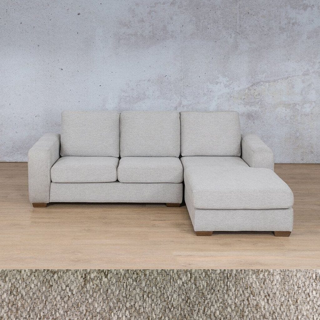 Stanford Fabric Sofa Chaise - RHF Fabric Sofa Leather Gallery Kenya Sand