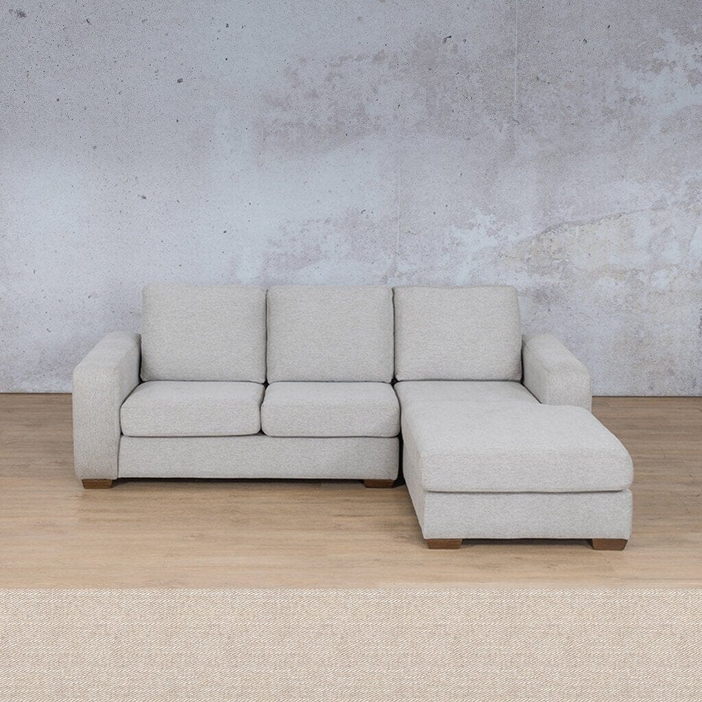 Stanford Fabric Sofa Chaise - RHF Fabric Sofa Leather Gallery Oyster