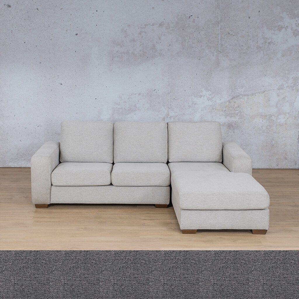 Stanford Fabric Sofa Chaise - RHF Fabric Sofa Leather Gallery Silver Charm