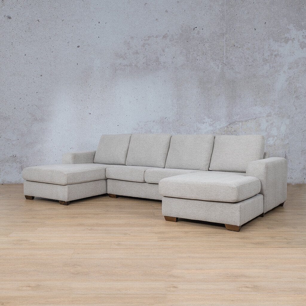 Stanford Fabric U-Chaise Fabric Sofa Leather Gallery