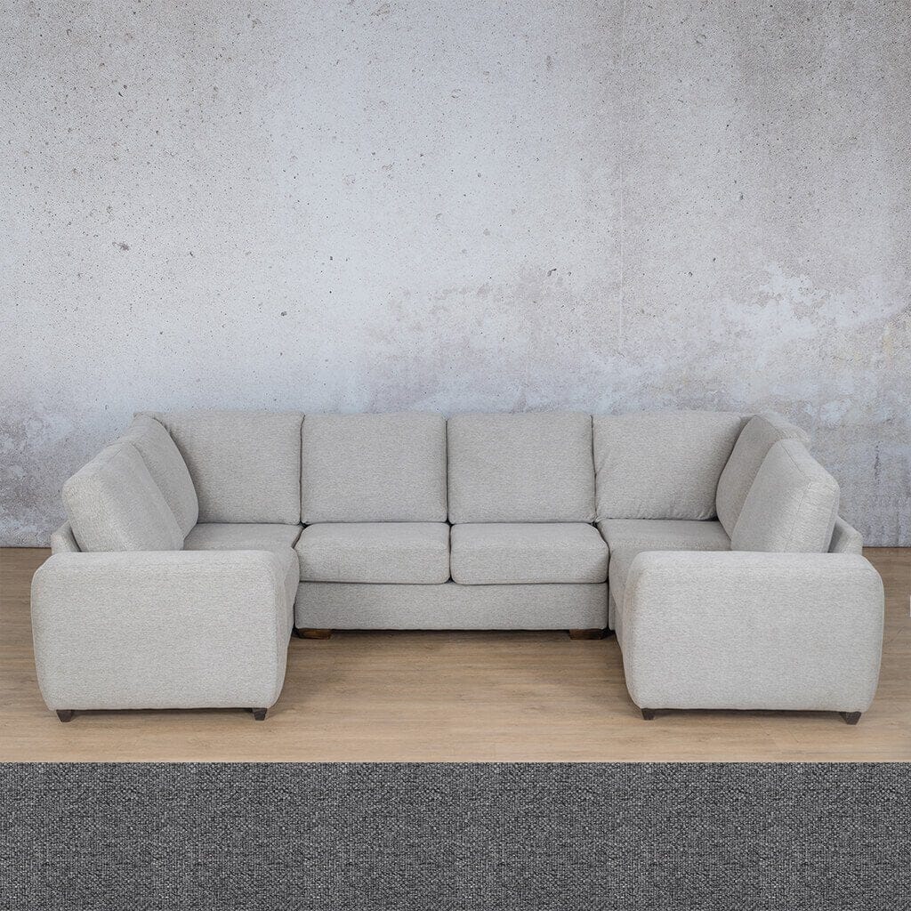 Stanford Fabric U-Sofa Fabric Sofa Leather Gallery Silver Charm