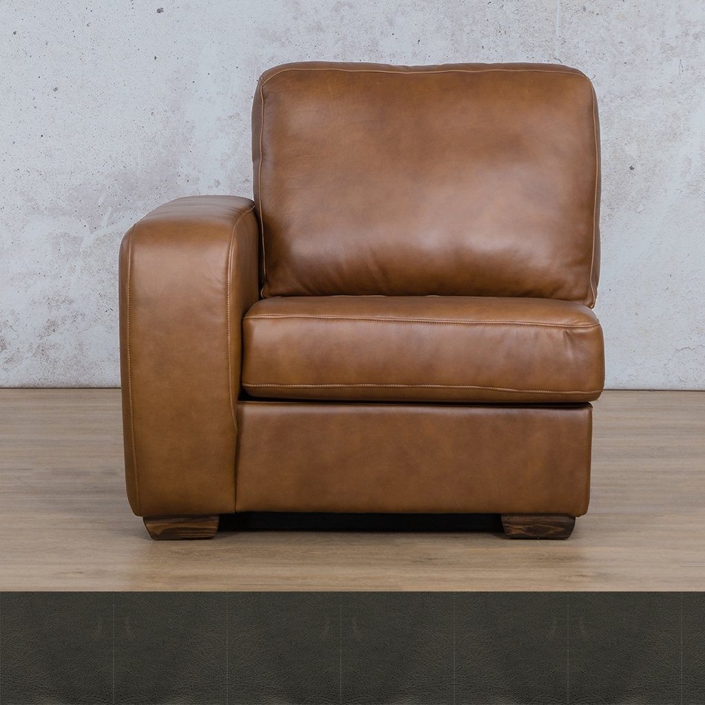 Stanford Leather 1 Seater Right Arm Leather Sofa Leather Gallery Czar Anthracite WAREHOUSE COLLECTION - PINETOWN OR NORTHRIDING Full Foam