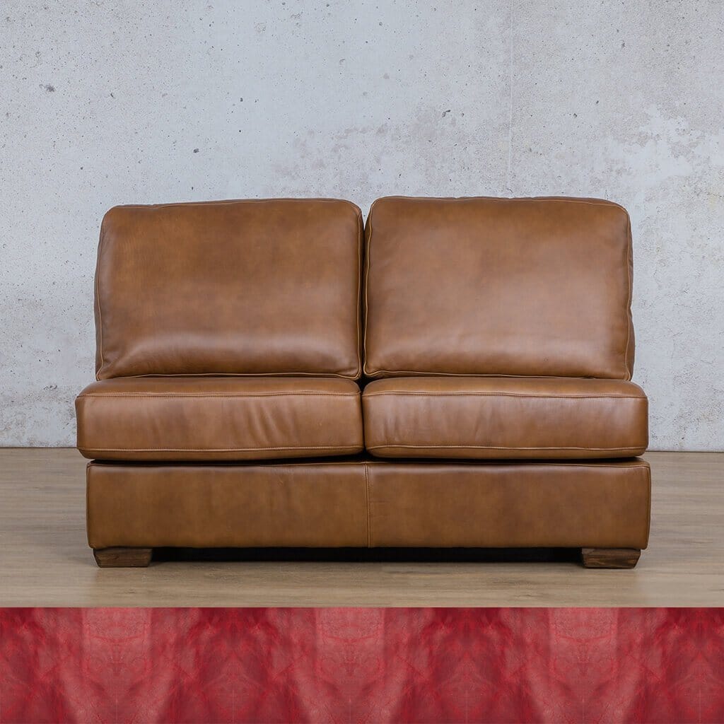 Stanford Leather Armless 2 Seater Leather Sofa Leather Gallery Royal Ruby Full Foam