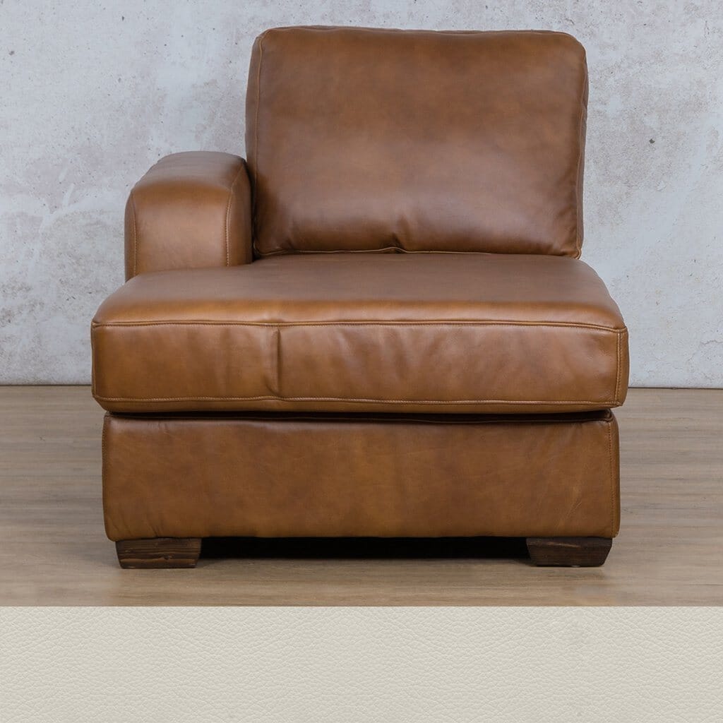Stanford Leather Chaise LHF Leather Corner Sofa Leather Gallery Urban White Full Foam