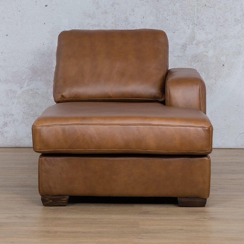 Stanford Leather Chaise RHF Leather Corner Sofa Leather Gallery Czar Pecan-S Full Foam