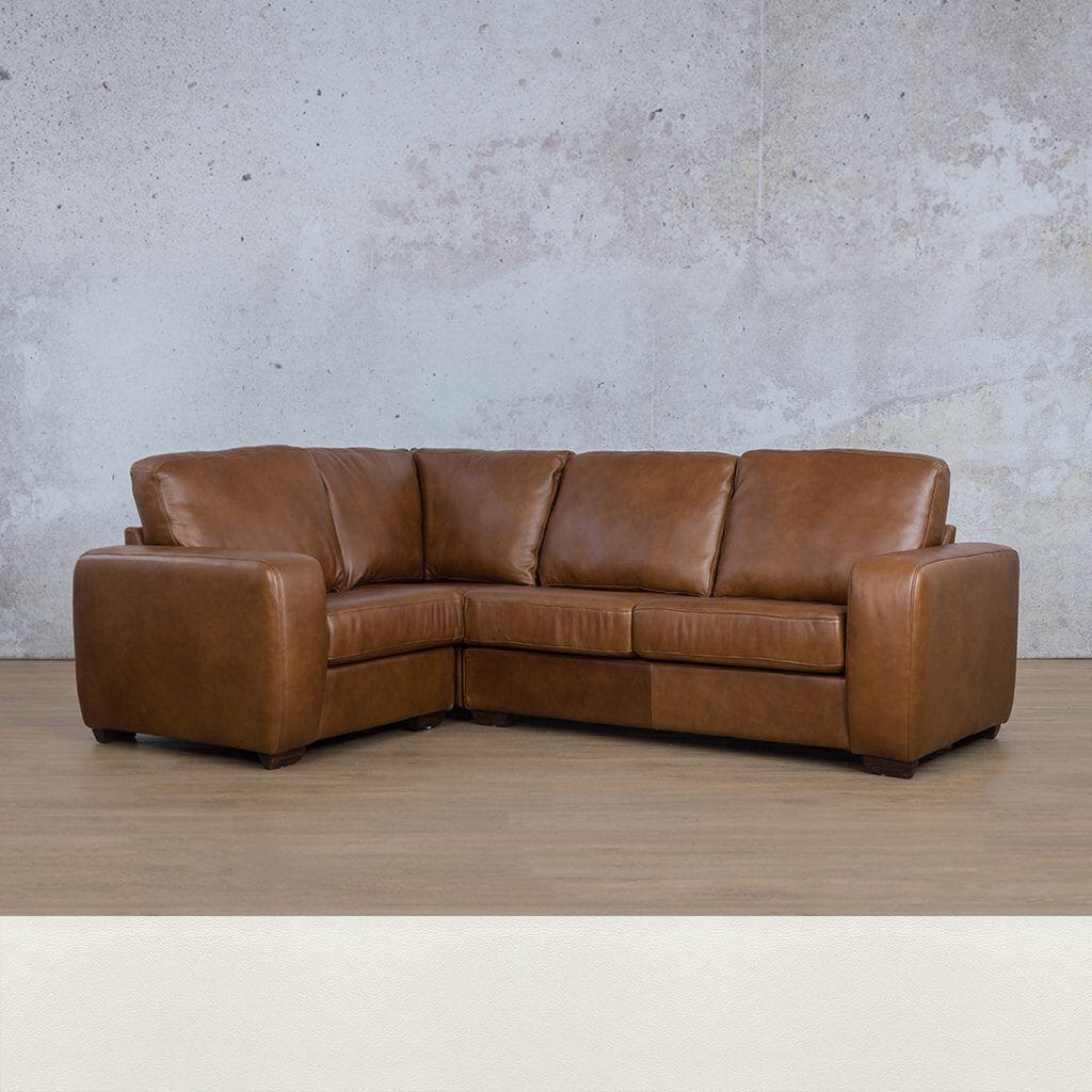 Stanford Leather L-Sectional 4 Seater - LHF Leather Sectional Leather Gallery Czar White