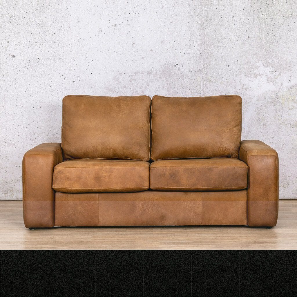 Leather Gallery’s Stanford leather sleeper couch in Czar Black, offers a sleek and modern look with a bold, deep black finish, perfect for stylish seating and a versatile guest bed. Buy Your Sleeper Couch Today at Leather Galley.