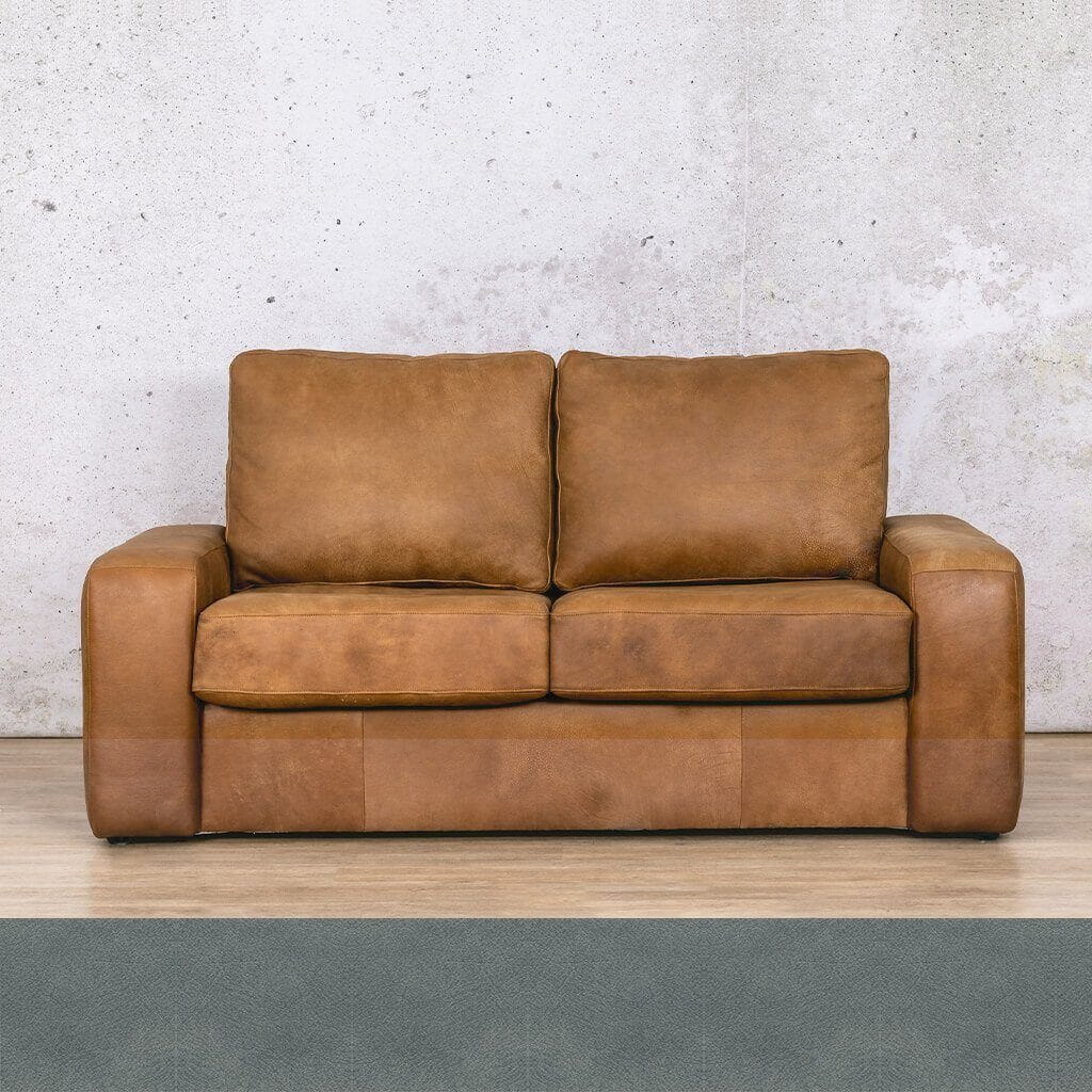 Leather Gallery’s leather sleeper couch in vibrant Flux Blue, adding a bold and stylish pop of color to any living room, perfect for seating and guest sleeping. Shop Leather Gally's Leather Sleeper Couch online.