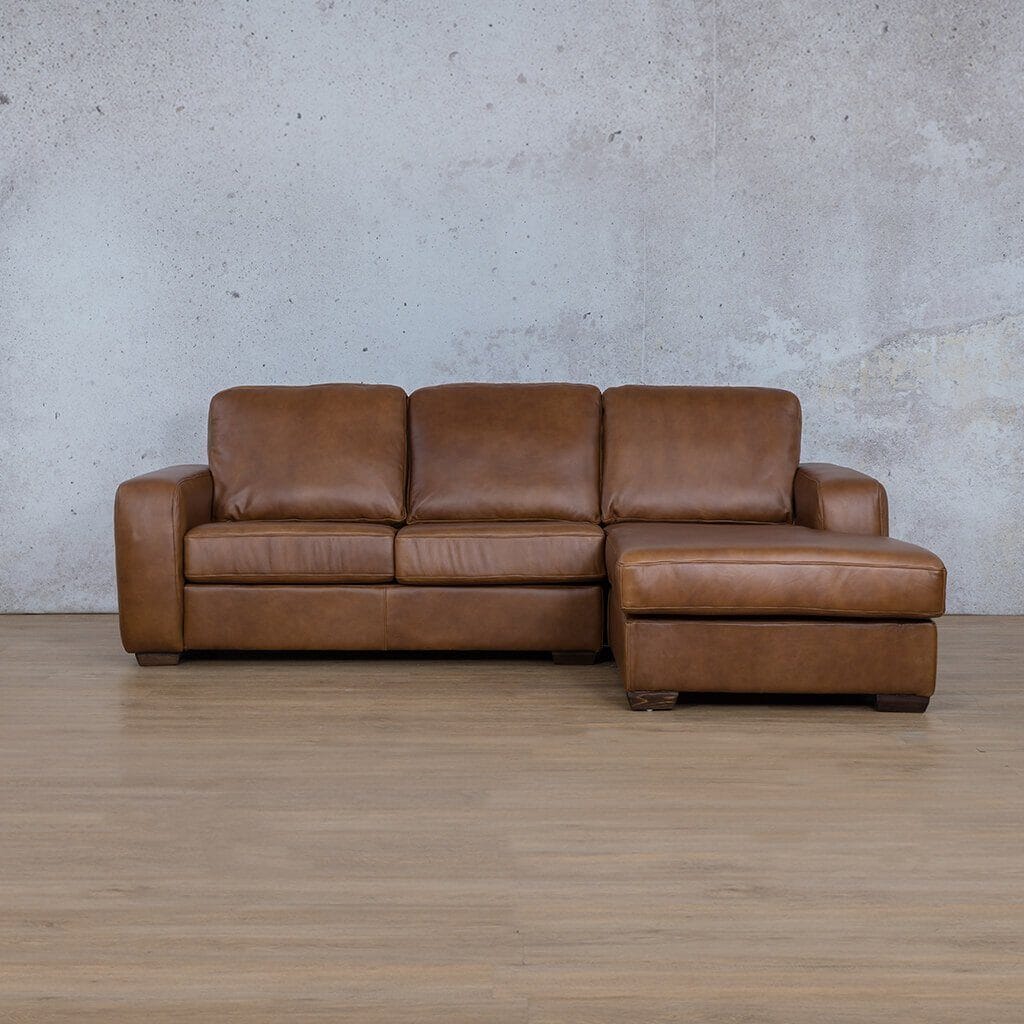 Stanford Leather Sofa Chaise - RHF Leather Sofa Leather Gallery Czar Pecan