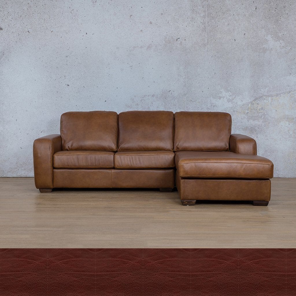 Stanford Leather Sofa Chaise - RHF Leather Sofa Leather Gallery Czar Ruby
