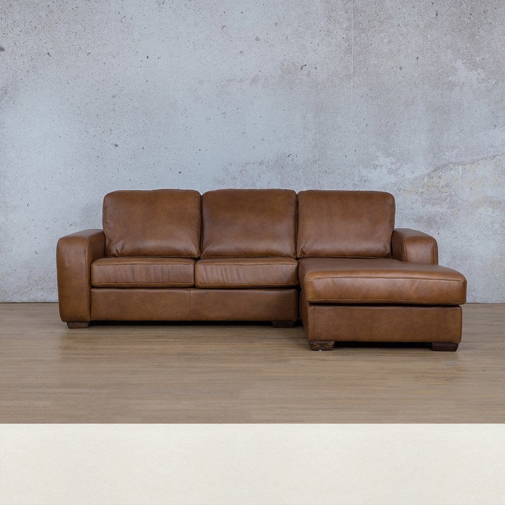 Stanford Leather Sofa Chaise - RHF Leather Sofa Leather Gallery Czar White