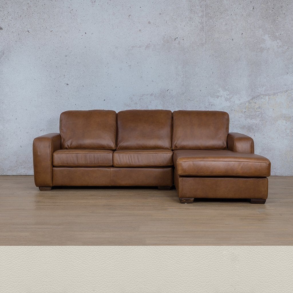 Stanford Leather Sofa Chaise - RHF Leather Sofa Leather Gallery Urban White