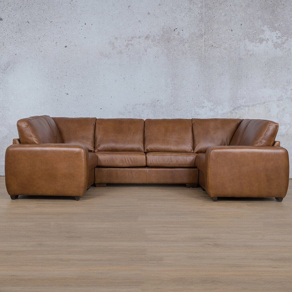 Stanford Leather U-Sofa Leather Sectional Leather Gallery Czar pecan