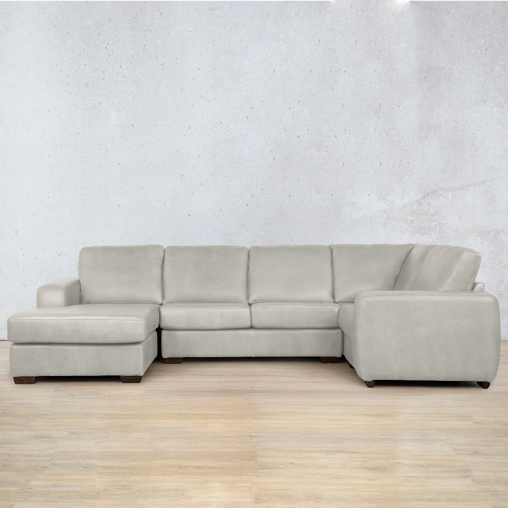 Stanford U Sofa Chaise Sectional lhf Leather Sofa Manatee Beige
