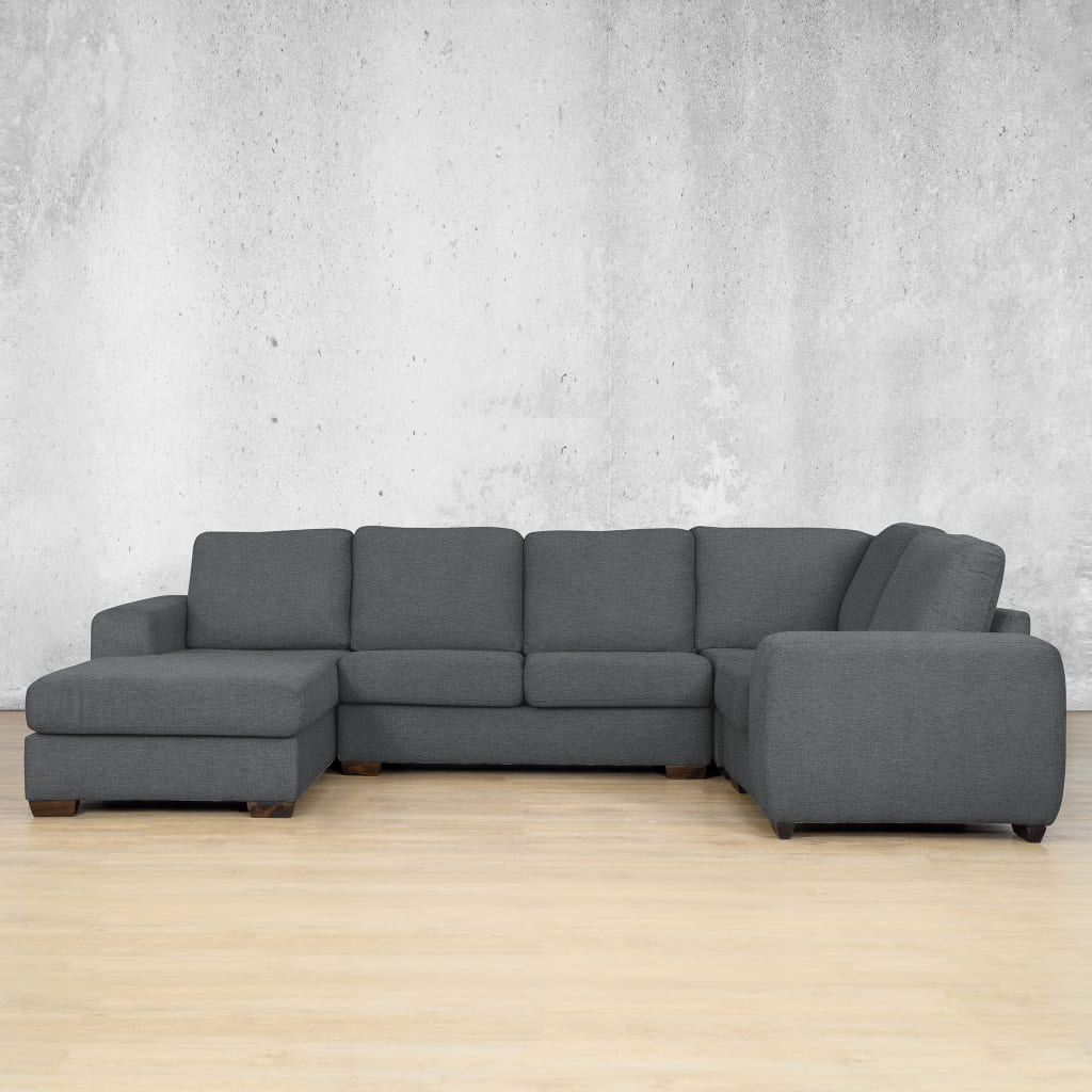 Shop Fabric couch, stanford Fabric u sofa chaise sectional LHF Space Grey