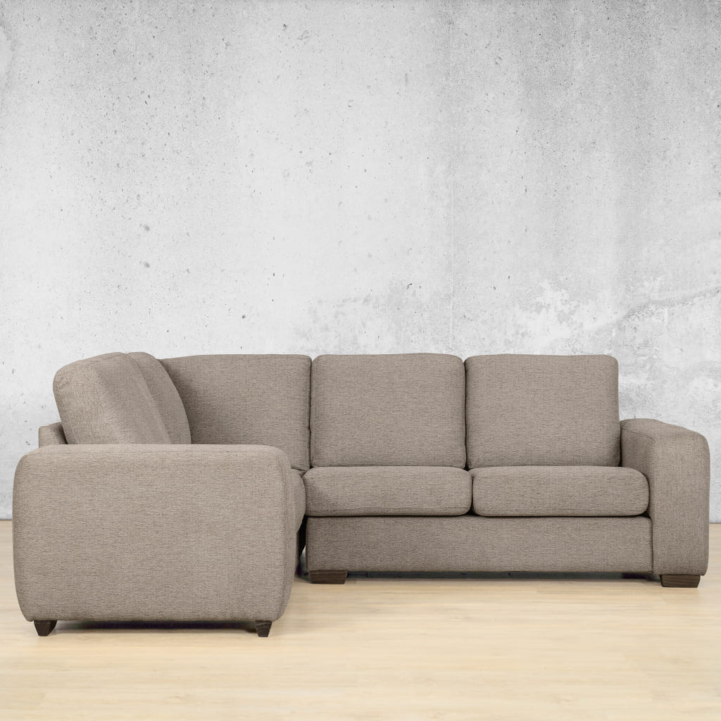 Stanford Fabric L-Sectional 4 Seater - LHF Fabric Sectional Leather Gallery Ivory Sand