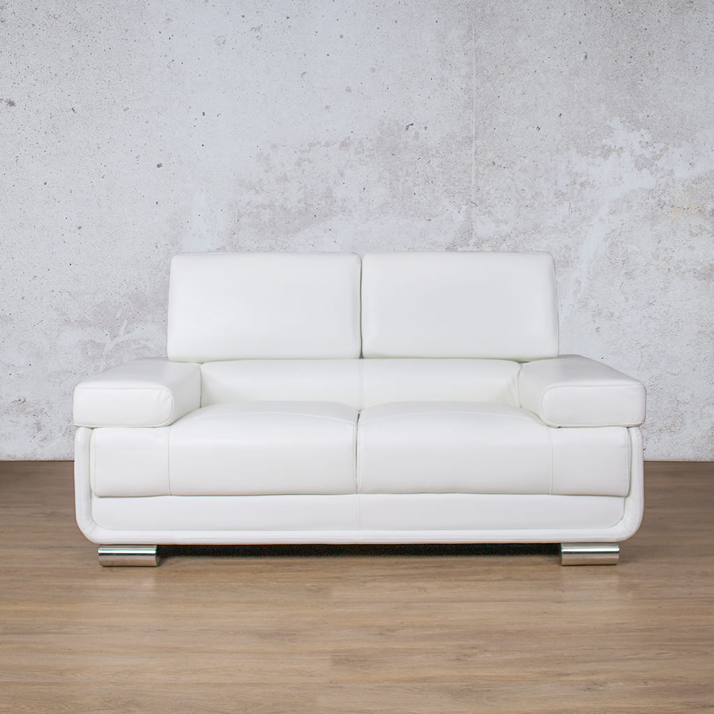Tobago 2 Leather Sofa Fabric Corner Suite Leather Gallery White