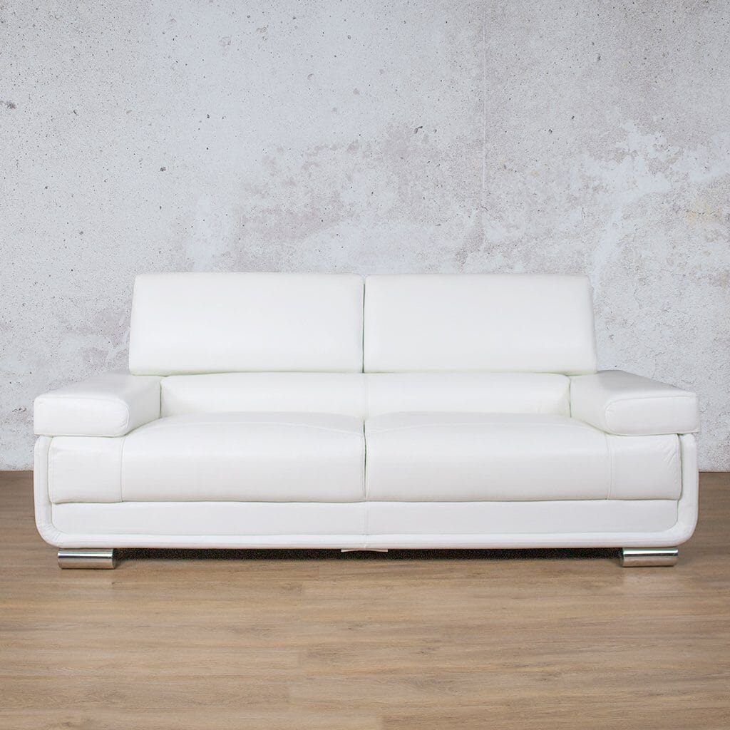 3 piece leather couch set featuring plush cushions and a high-quality leather finish-white