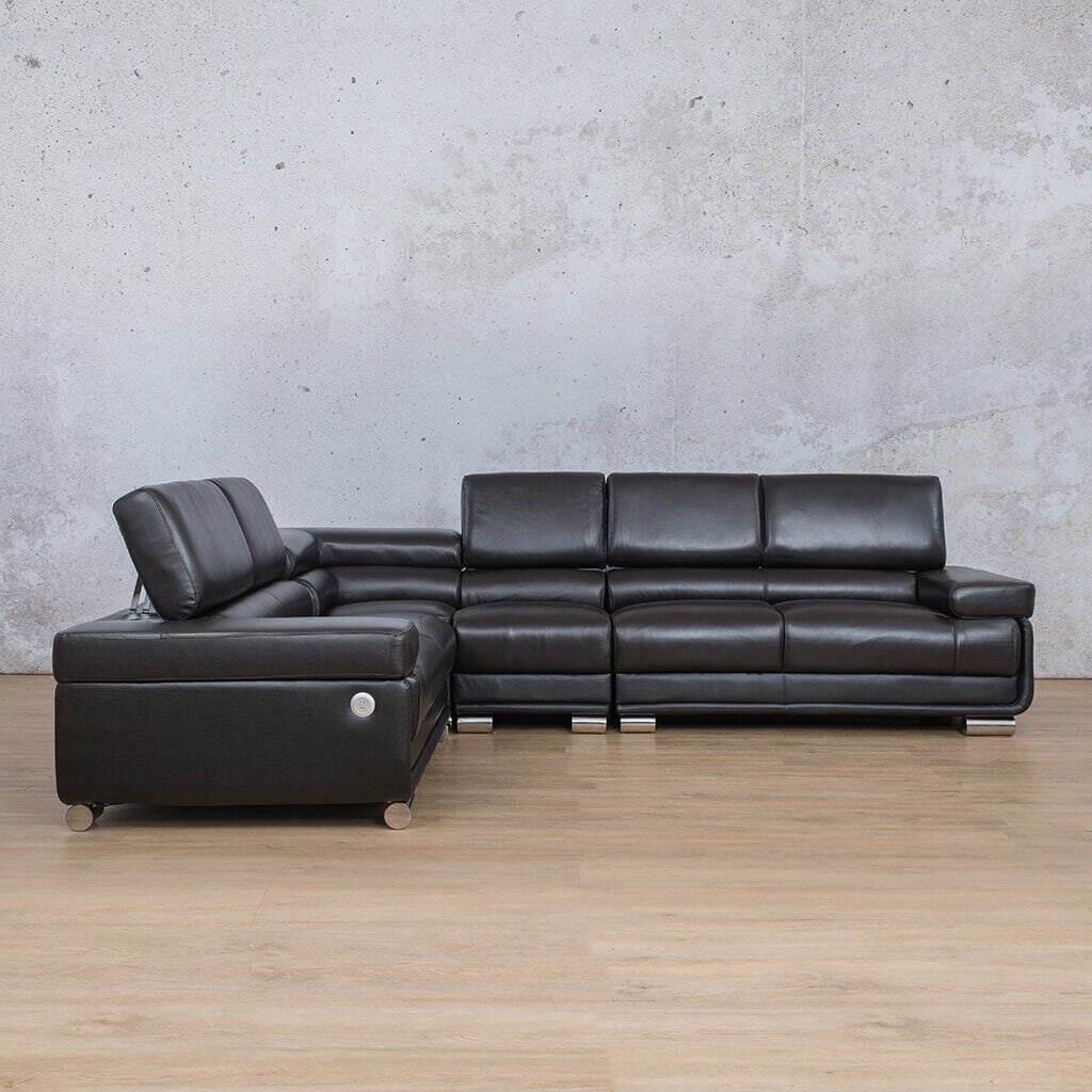 Tobago Leather L-Sectional Leather Sectional Leather Gallery Black