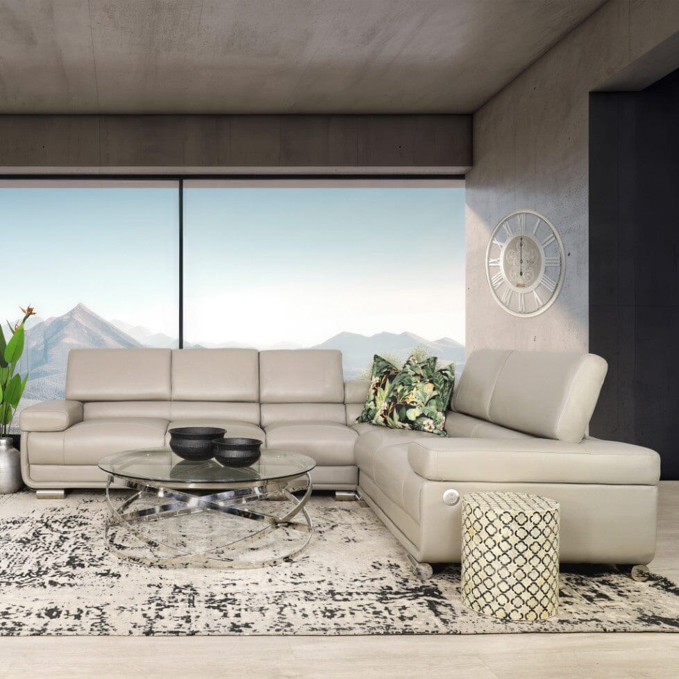Tobago Leather L-Sectional Leather Sectional Leather Gallery Grey