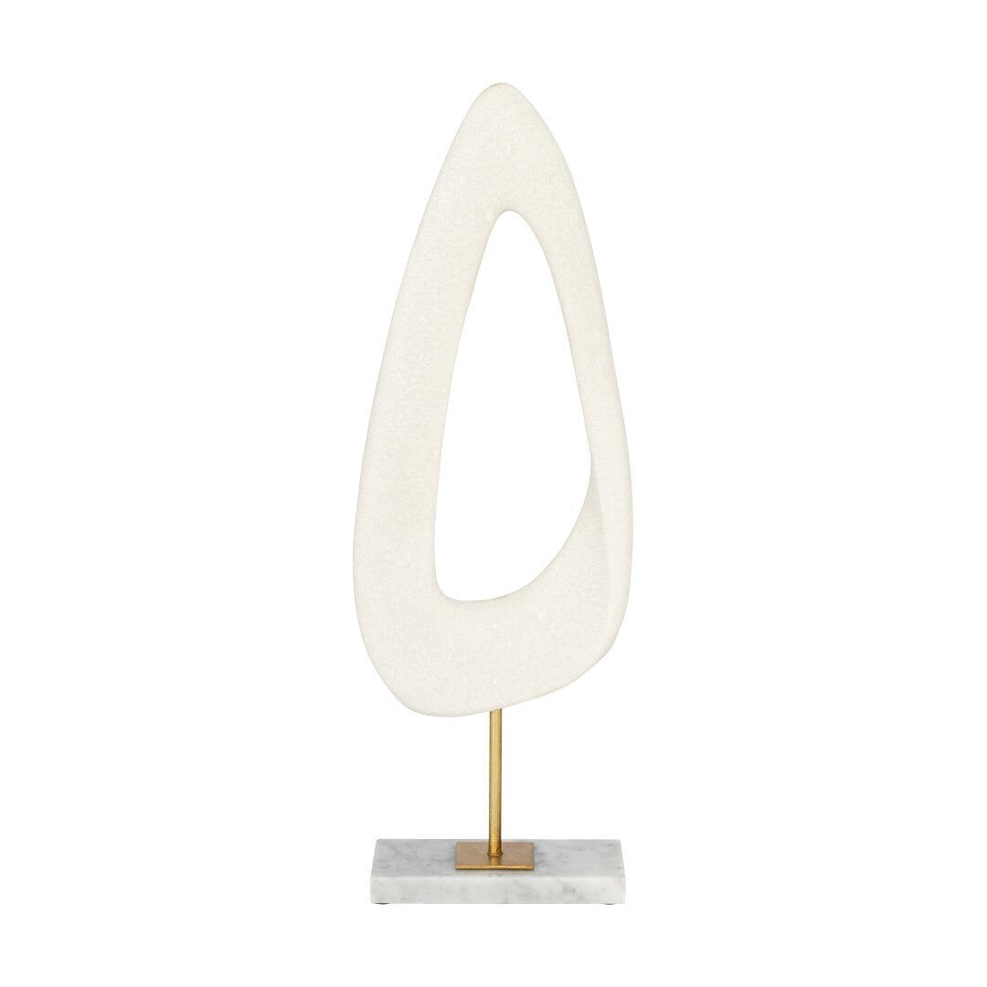 Torrano Sculpture Ornament Leather Gallery Cream 18 x 8 x 52.5cm