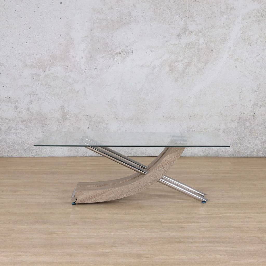 Tropez Glass Coffee Table - Grey Oak Coffee Table Leather Gallery