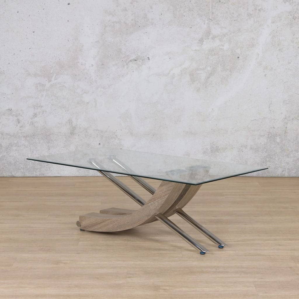 Tropez Glass Coffee Table - Grey Oak Coffee Table Leather Gallery