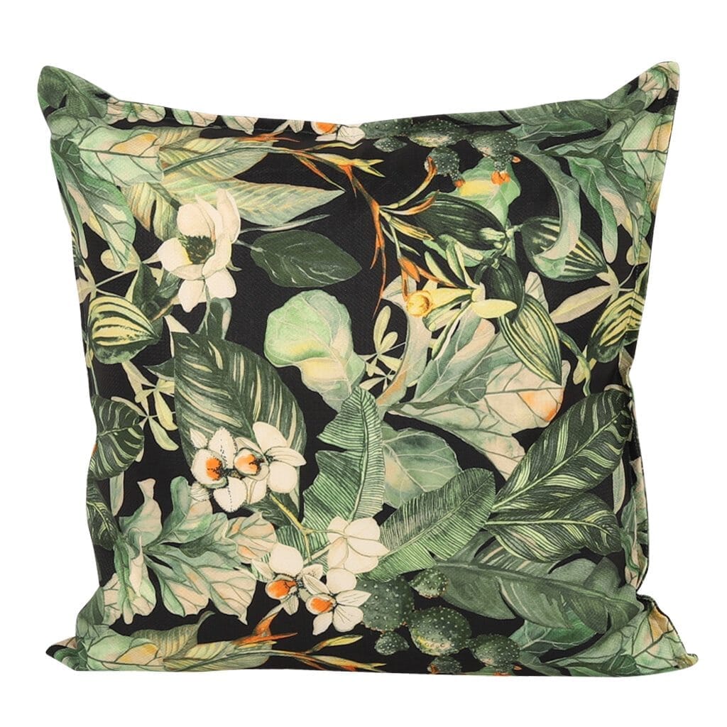 Tropical Orchid Green Cushion Cushion Leather Gallery 59 x 59