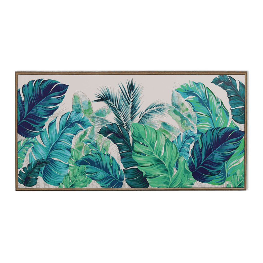 Tropical Rainforest Artwork Painting Leather Gallery Gold 740mm x 1500mm