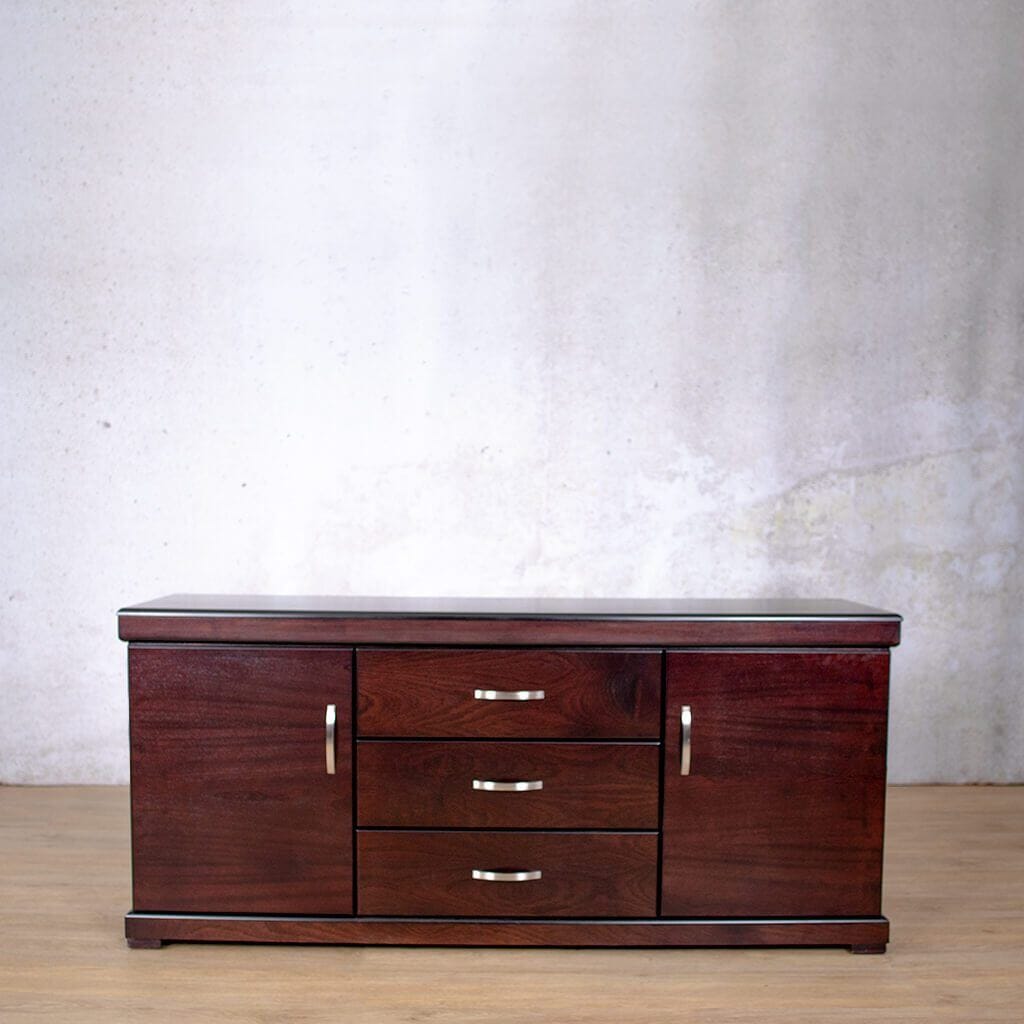 Urban 2 Door + 3 Drawer Sideboard - Dark Mahogany Side Board Leather Gallery