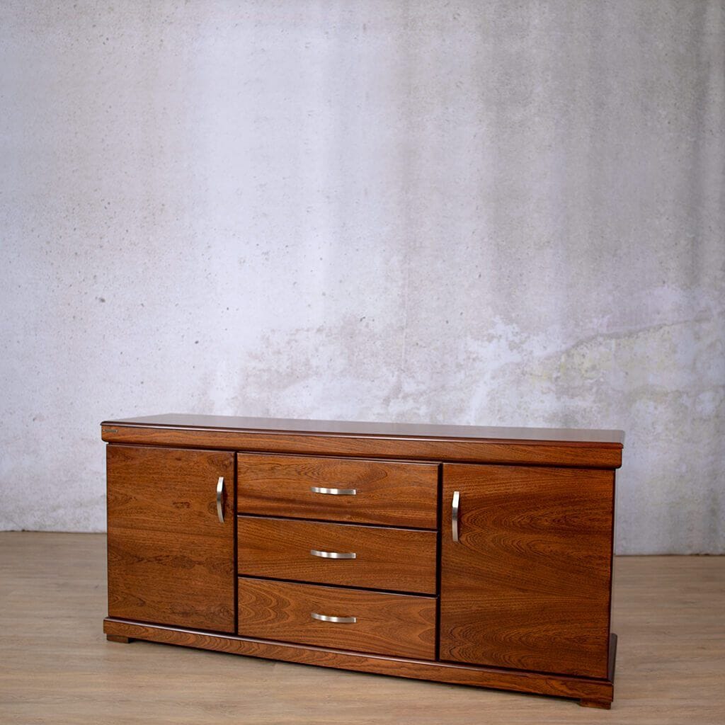 Urban 2 Door + 3 Drawer Sideboard - Walnut Side Table Leather Gallery