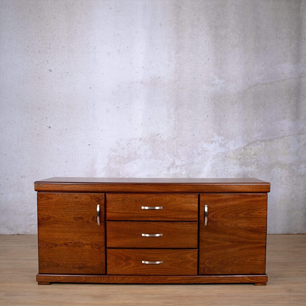Urban 2 Door + 3 Drawer Sideboard - Walnut Side Table Leather Gallery