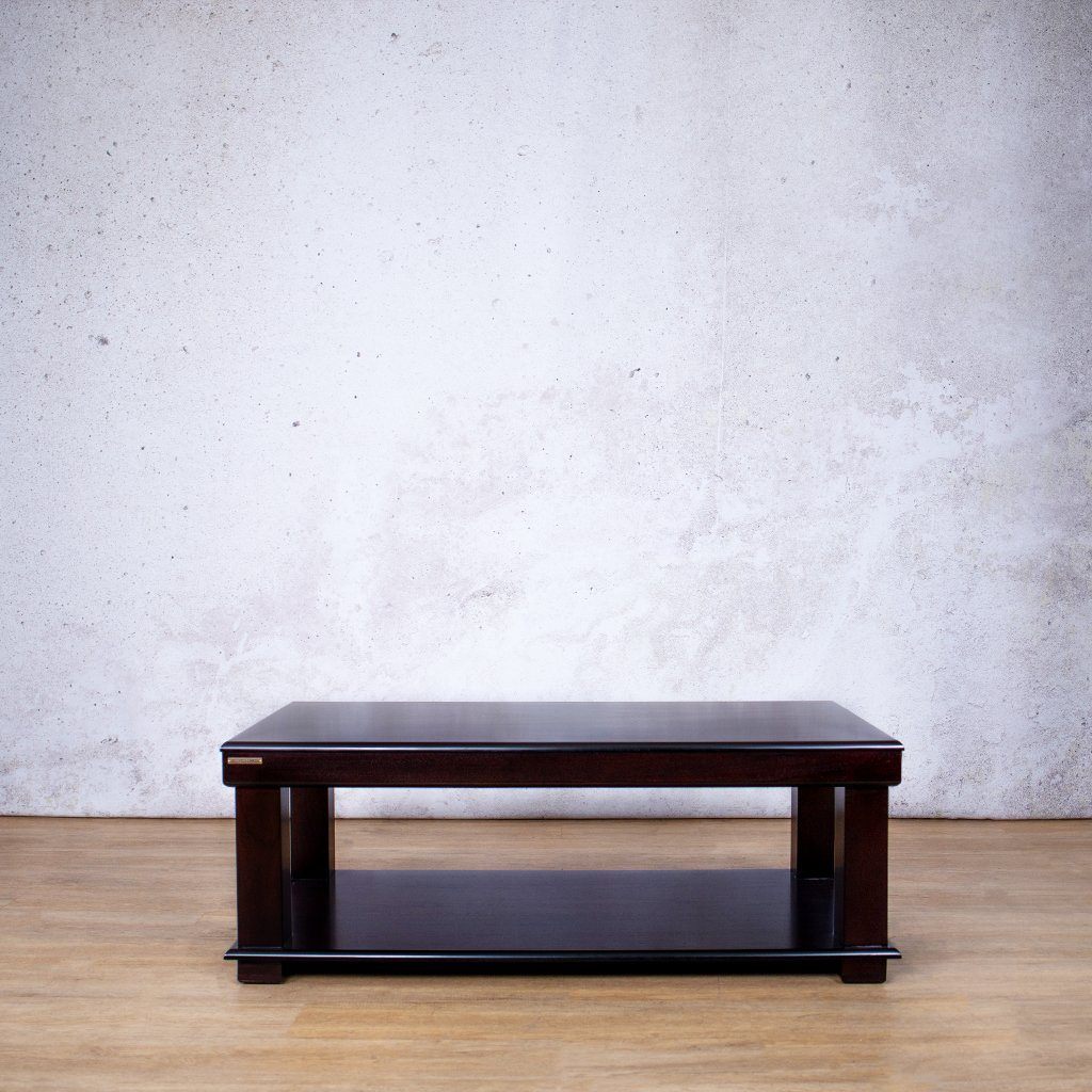 Urban Dark Mahogany Shelved 1200 Coffee Table Coffee Table Leather Gallery