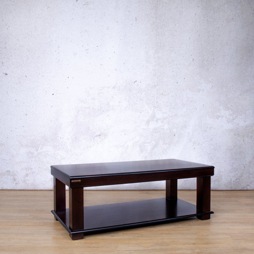 Urban Dark Mahogany Shelved 1200 Coffee Table Coffee Table Leather Gallery