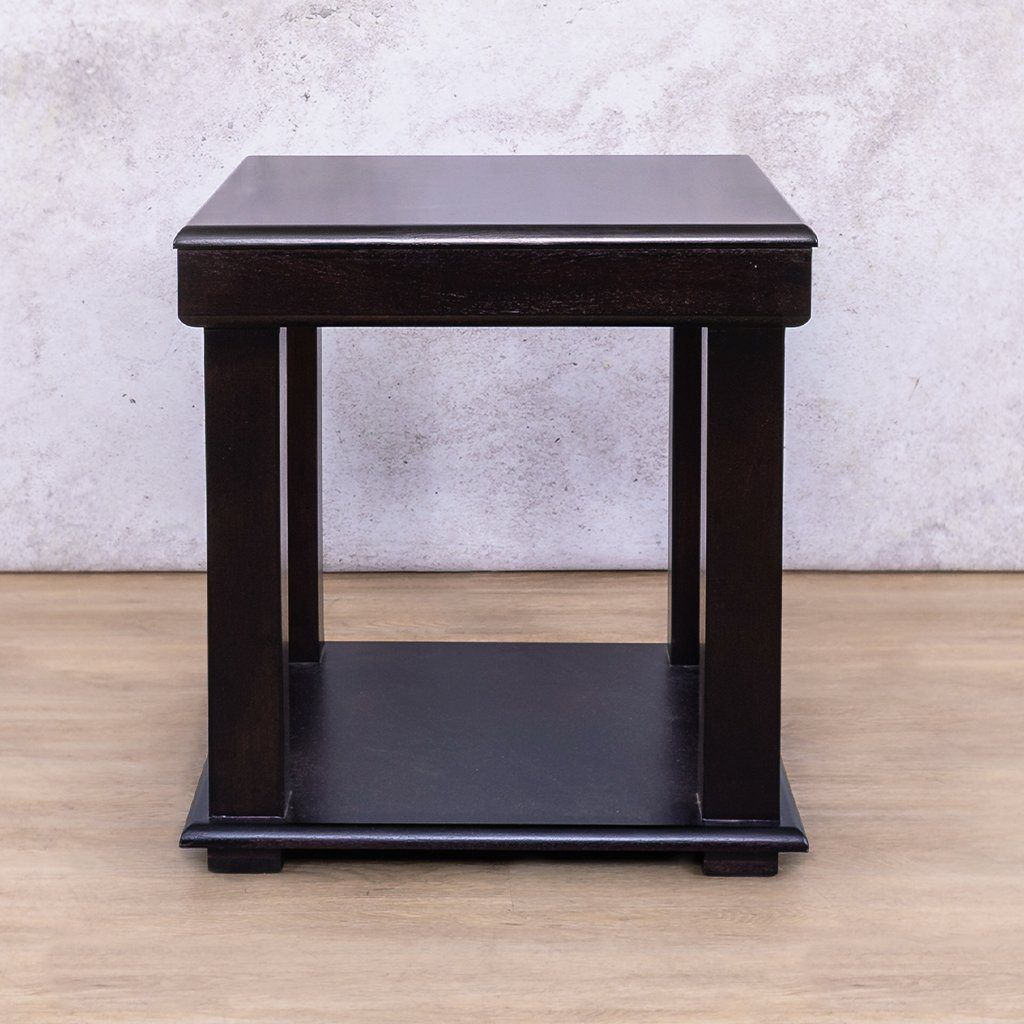 Urban Dark Mahogany Side Table Side Table Leather Gallery
