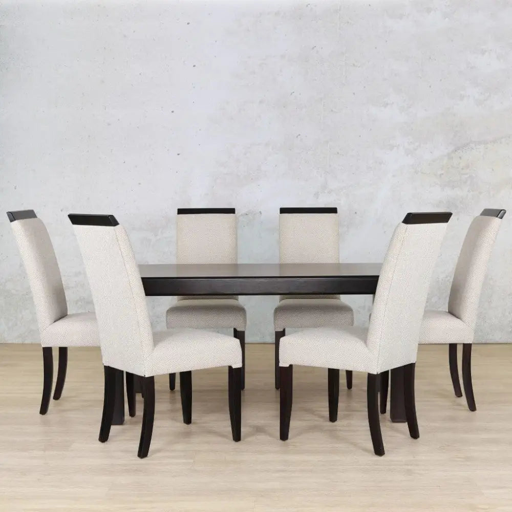 Urban Dining Set - 6 Seater - Dark Mahogany - Dining room set Dapple