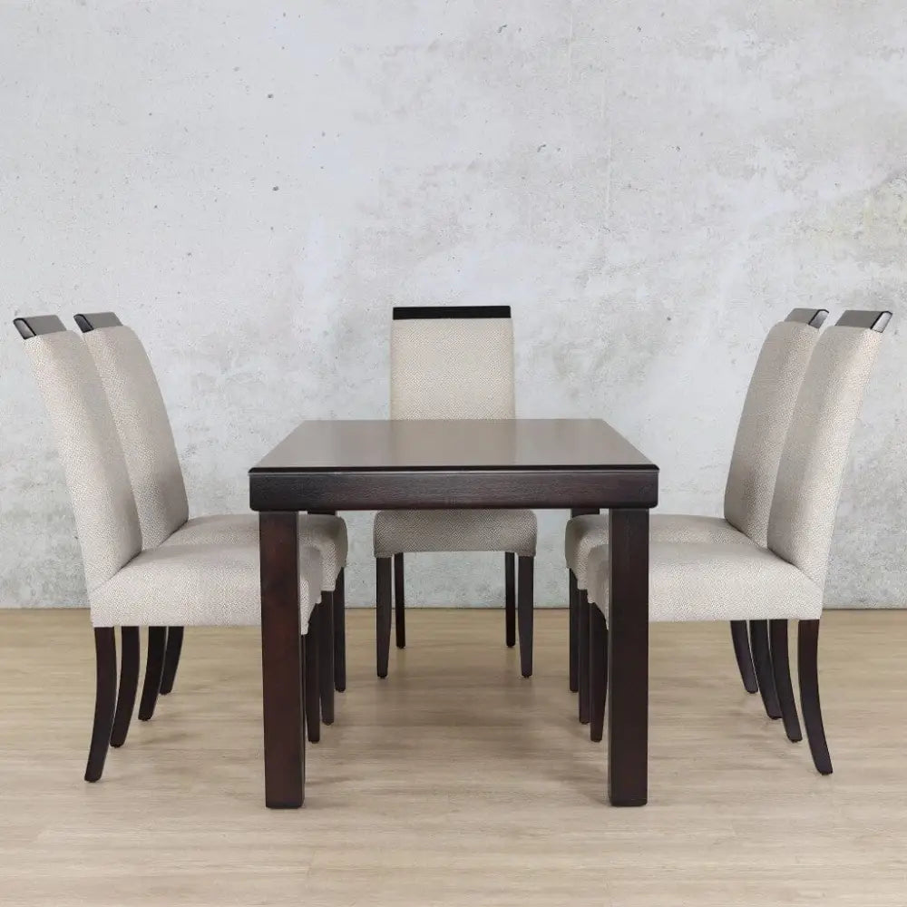 Urban Dining Set - 6 Seater - Dark Mahogany - Dining room set Dapple