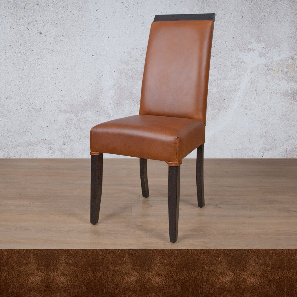 Urban Leather Dark Mahogany Dining Chair Dining Chair Leather Gallery Royal Cognac