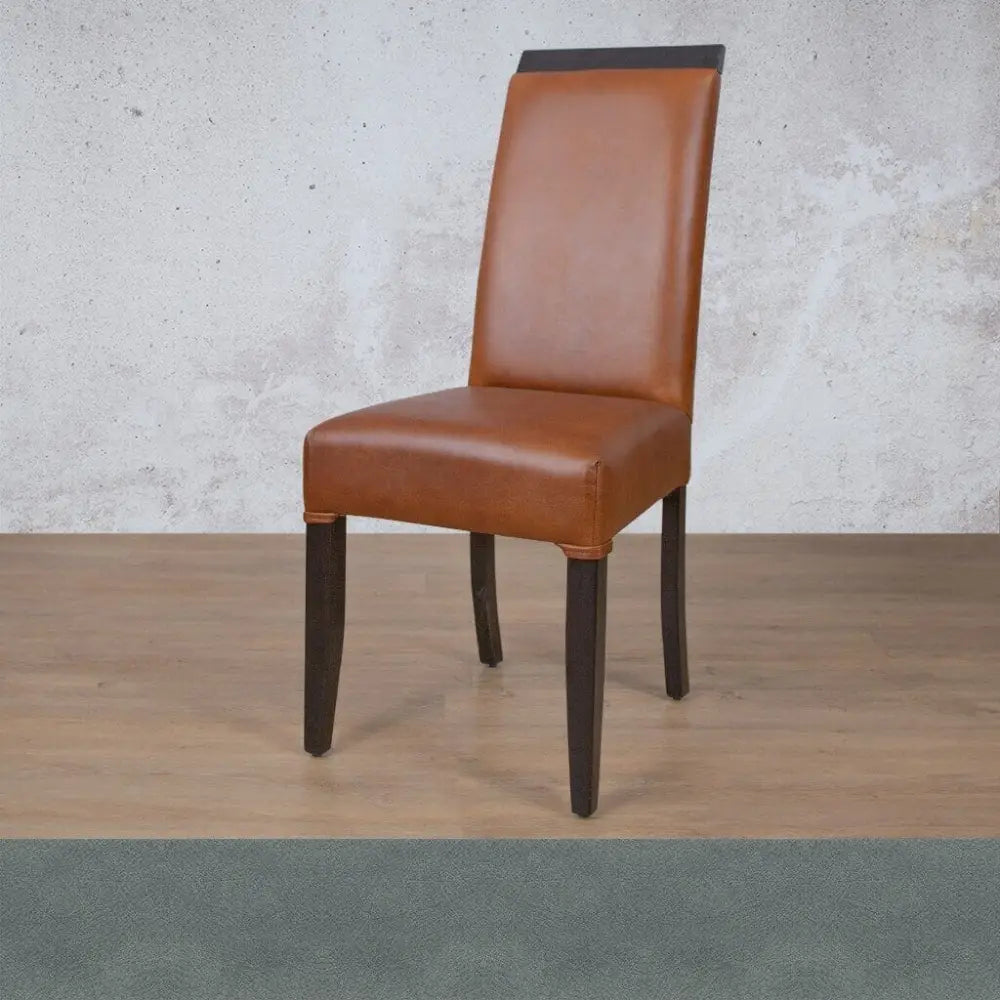 Urban Leather Dining Set - 6 Seater - Flux Blue - Dining room set