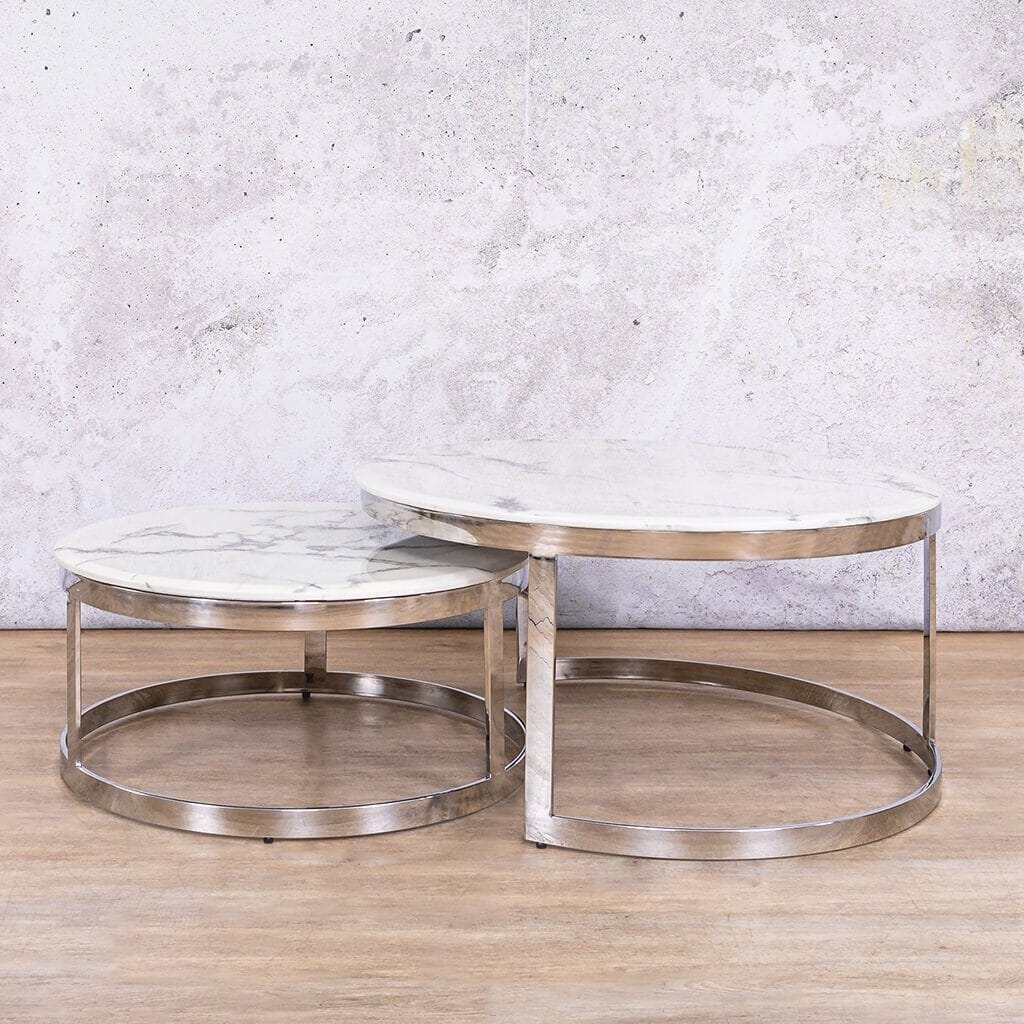 Waldorf Coffee Table Set - Marble Look Top - Available on Special Order Plan Only Coffee Table Leather Gallery Waldorf
