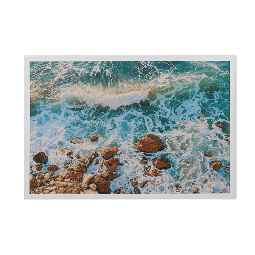 Waves On Rock - 1075 x 1575 Painting Leather Gallery White 1075 x 1575