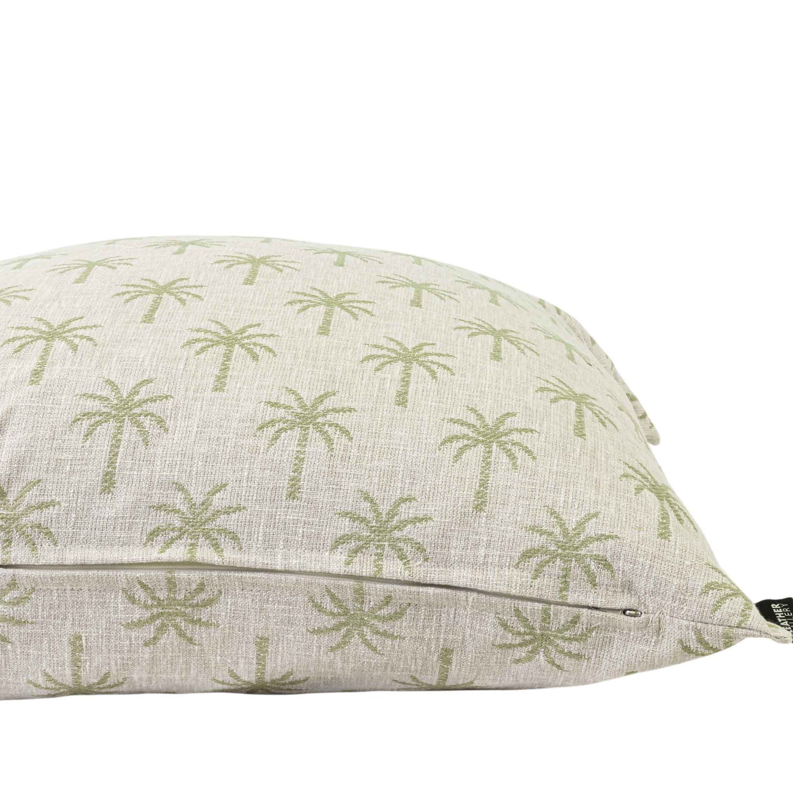 Side view of Wilderness Palmera Lime Cushion | cushions, throw pillows, chair cushions