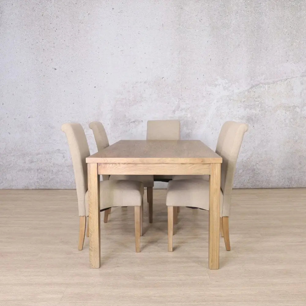 Willow & Windsor 6 Seater Dining Set - Dining Table Antique Natural Oak