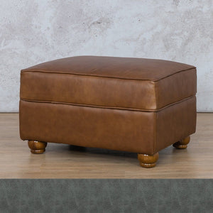 Salisbury Leather Ottoman Leather Gallery Bedlam Blue Night WAREHOUSE COLLECTION - PINETOWN OR NORTHRIDING Full Foam
