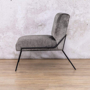 Birkin Fabric Armchair - Charcoal Grey Fabric Armchair Leather Gallery 